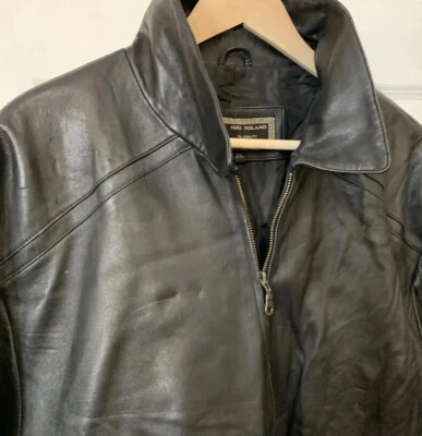 Chaqueta Niko Milano para hombre talla 2XL suave piel de cordero cremallera completa negra Foto 1 de 4