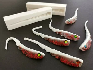 2 Formen Set für Spitzschwanz Weichplastikköder 5 Zoll / 13 cm - Bild 1 von 5