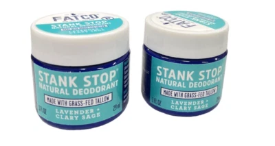 2 frascos (1 oz ea) FATCO Mujer’s Stank Stop Crema Natural Desodorante Lavanda Salvia Foto 1 de 2