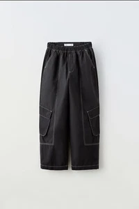 NWT ZARA KIDS TOPSTITCHED TECHNICAL PANTS SIZE 11-12 YEARS - Picture 1 of 6