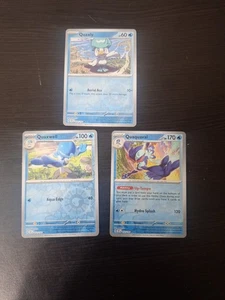 Pokemon TCG SSP Evolution Set Quaxly #50 Quaxwell #51 Quaquaval #52 Reverse Holo - Picture 1 of 2