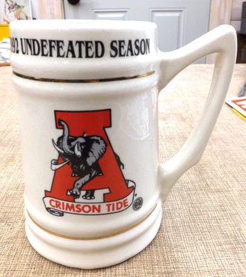 Taza de café de colección de campeones nacionales de fútbol de la Universidad de Alabama 1992 Stein nos Foto 1 de 4