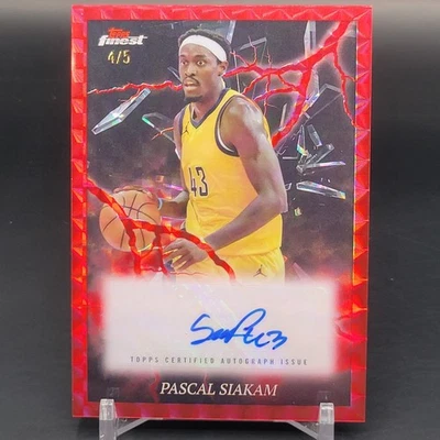 2023-24 Topps Chrome Electrifying Auto Pascal Siakam #CG-PS Red Refractor /5 - Image 1 of 2