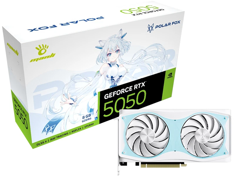 Manli GeForce RTX 5050 POLAR FOX OC 8GB GDDR6 Graphics card - Image 1 of 4