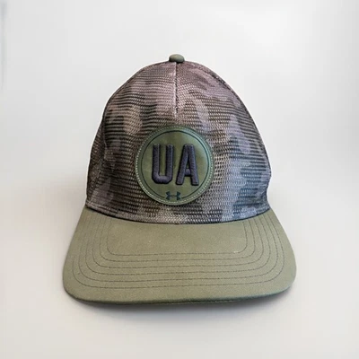Under Armour Mens Green Camo UA Patch Adjustable SnapBack Trucker Hat Cap OSFA - Image 1 of 4