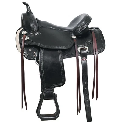 HILASON Western Horse Saddle American Leather Treeless Trail Pleasure | Barrel - Image 1 of 4