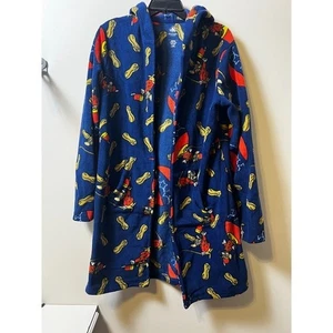 Disney Timmy Q Mouse Dumbo Peanut Character Fleece Hooded Robe Sleepwear Sz M - Picture 1 of 13