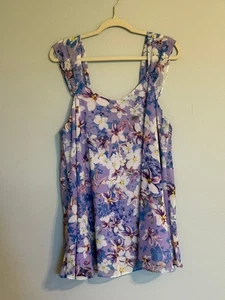 SUZANNE BETRO NIGHTGOWN SIZE: 1X FLORAL SLEEVELESS SHORT CHEMISE - Picture 1 of 3