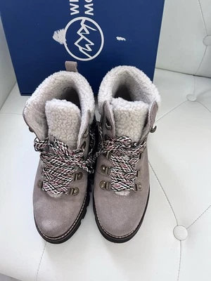 Botas de caminhada White Mountain Hearty com cadarço couro acastanhado novo tamanho 6.5. Feminino - Imagem 1 de 4