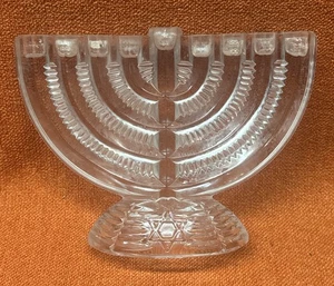 RARA candela cristallo Hanukkah leggende di GODINGER 24% cristallo pieno piombo Judaica - Foto 1 di 13
