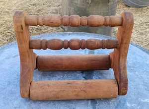 Vintage Pennsylvania Dutch Double Nudelholz Draal-Huls Holz Bauernhaus RAR - Bild 1 von 5