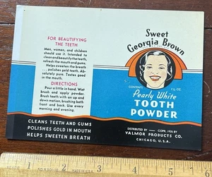 Vintage Label Sweet Georgia Brown Pearly White Tooth Powder - Picture 1 of 2