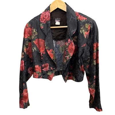 Blazer de Colección Frederick's of Hollywood Recortado Rosa Brocado Gótico Años 90 7=8 Foto 1 de 4