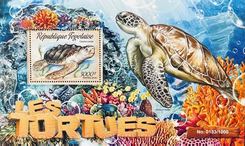 TOGO SEA TURTLES STAMPS S/S MNH 2016 CORAL WILDLIFE OCEAN MARINE LIFE SEA Cover