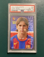 Panini 2004 2005 Megacracks Barca Campio CATALAN #35 Lionel Messi RC Card PSA 6