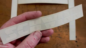 6 Original Schwinn White Stickers 1990 MTB Bicycle 2 DownTube, 2 Fork, 2 SS - Picture 1 of 4