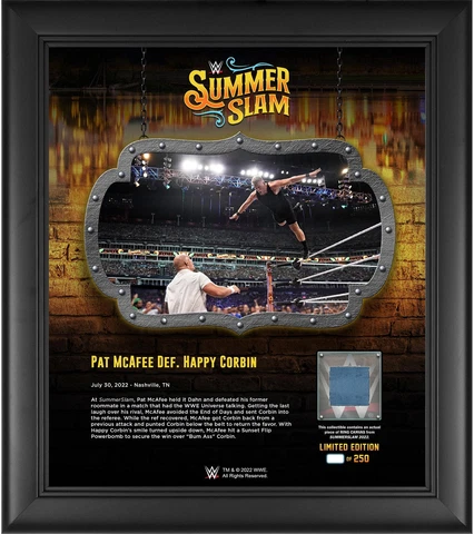 Pat McAfee WWE 15" x 17" 2022 SummerSlam Collage with a Piece of Cover