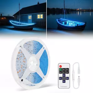 16FT LED Boat Light Strip Blue IP65 Marine LED Strip Pontoon Boat Light For Deck - Picture 1 of 18