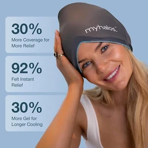 Migraine Headache Tension Sinus Pain Relief Cap MyHalos Hot Cold Relief Therapy - Picture 1 of 10