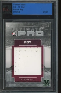 2010 ITG Ultimate Vault Patrick Roy Emerald Pad Game Used Pad Patch 1/1 - Picture 1 of 2