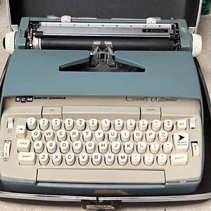 Smith Corona Coronet Automatic Electric Typewriter Blue Works Vintage USA - Picture 1 of 10