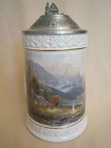 THOMAS KINKADE STEIN Beginning of a Perfect Day TANKARD Longton Crown - Picture 1 of 5