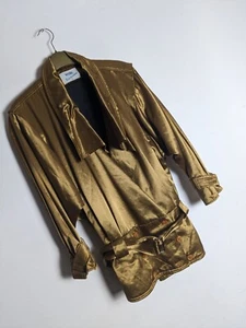 Vintage Wallis Exclusive Jacket Small 90’s Gold Puff Arms Waisted - Picture 1 of 10