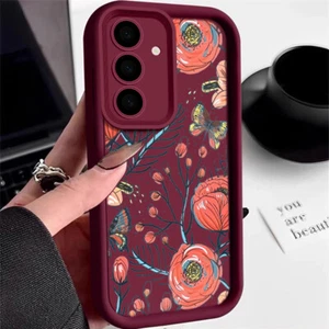Silicone Case For Samsung Galaxy A06 A16 A25 A35 A05S S24 FE Flowers Rose Cover - Picture 1 of 19