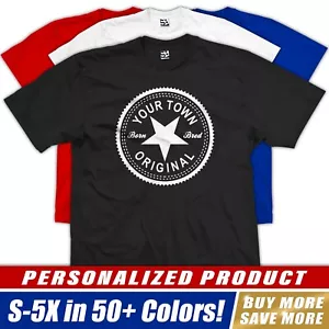 Youth Custom Original Inverse T-Shirt Personalize Born Raised Made in Girls Boys - Picture 1 of 53