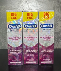 3 x 100ml Oral-B 3D Luxe Glamorous White Toothpaste - Picture 1 of 2