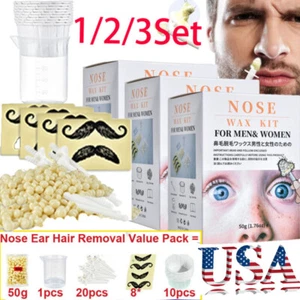 Kit de cera depilación nariz oreja unisex fosa nasal indolora y fácil de quitar depilación nasal - Imagen 1 de 14