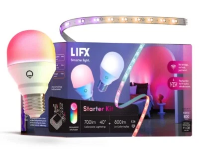 LIFX Starter Kit-2x color 800lm bulbs- 40" 700lm strip lights-used by wifi - Image 1 of 4