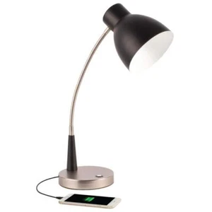 OttLite Desk Lamp 15.75"H x 7.48"W x 14.17"D w/ USB Port + Gooseneck Black Matte - Picture 1 of 3