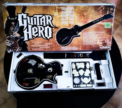 👻 Guitare Guitar Hero Les Paul sans fil Bluetooth Xbox 360 Boite Compatible PC  - Photo 1/4