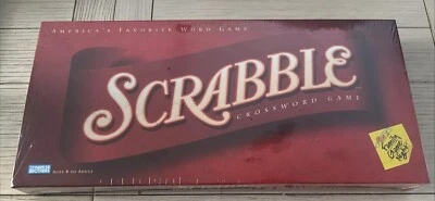 SCRABBLE CROSSWORD TABLE WORD GAME BY PARKER BROTHERS 2001 HASBRO. Wooden Tiles - Image 1 of 2