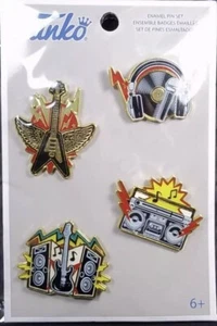 Funko Pop! Pins metal enamel pin set 4 pcs MUSIC Guitars Boombox Record band HTF - Picture 1 of 3