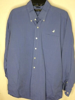 Devon & Jones Mens Shirt XL Oxford Cotton Long Sleeve Button Down Blue #1868 - Image 1 of 4