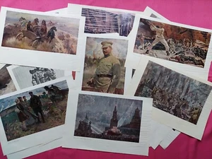 Big Collection Posters Reproductions Paintings Soviet Artists. Our Army. 21 pcs - Picture 1 of 24