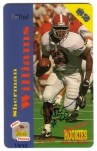 $2. Tarjeta telefónica Auto-Phonex Signature Rookies: Sherman Williams (tarjeta #11 de 40) - Imagen 1 de 1