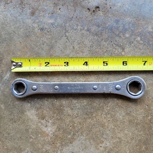 Vintage MAC RBW15 1/2" X 9/16 6 Point Ratcheting Double Box End Wrench USA - Picture 1 of 8