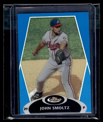 2008 Topps Finest Blue Refractor #56 John Smoltz 013/299 Braves HOF - Image 1 of 2