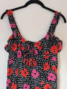 River Island polka dot and floral patterned midi dress, size 6 - Picture 1 of 5