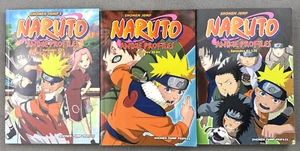 Lot 3 Naruto Anime Profiles Episodes 1-37 38-80 81-135 Paperback Shonen Jump - Foto 1 di 7