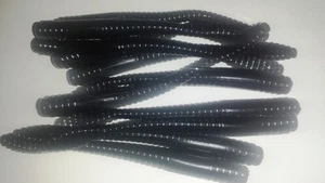 Cola de paleta de 3,5 pulgadas (NEGRO RECTO) - tiro de gota/gusanos finura - AJO PESADO 30CT - Imagen 1 de 3