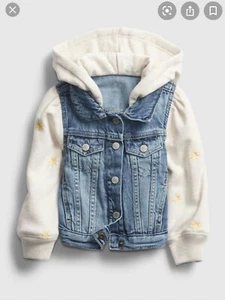 GAP Toddler Girl Hooded Denim Jacket 4 years - Picture 1 of 6
