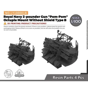 1/100 Modelo Parte Royal Navy Pistola de 2 Libras "Pom-Pom" Montaje Octuple Sin Escudo - Imagen 1 de 2