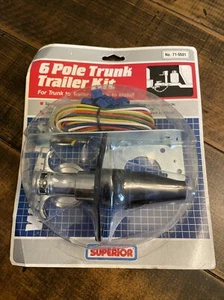 Superior 6-Pole Trunk Trailer Connector Kit w/ Mounting Bracket & Hardware NOS - Picture 1 of 10
