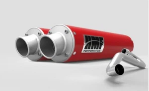 HMF '19-'23 Honda Talon 1000 R X Dual Full Exhaust Turn Down - Brushed Red - Picture 1 of 1