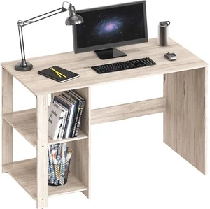 SHW Home Office Computer Desk with Shelves Maple - Picture 1 of 7