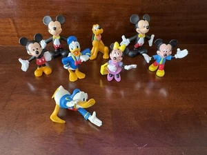 Disney Mickey Mouse Minnie Donald Pluto PVC Cake Topper Set Of 8 Great Condition - Picture 1 of 8